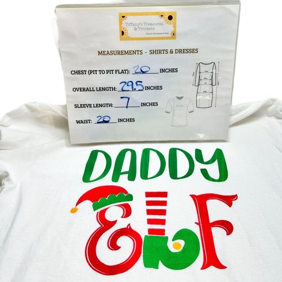 Delta Pro Weight T-shirt Medium White Daddy Elf Christmas Short Sleeve NEW - Picture 7 of 7